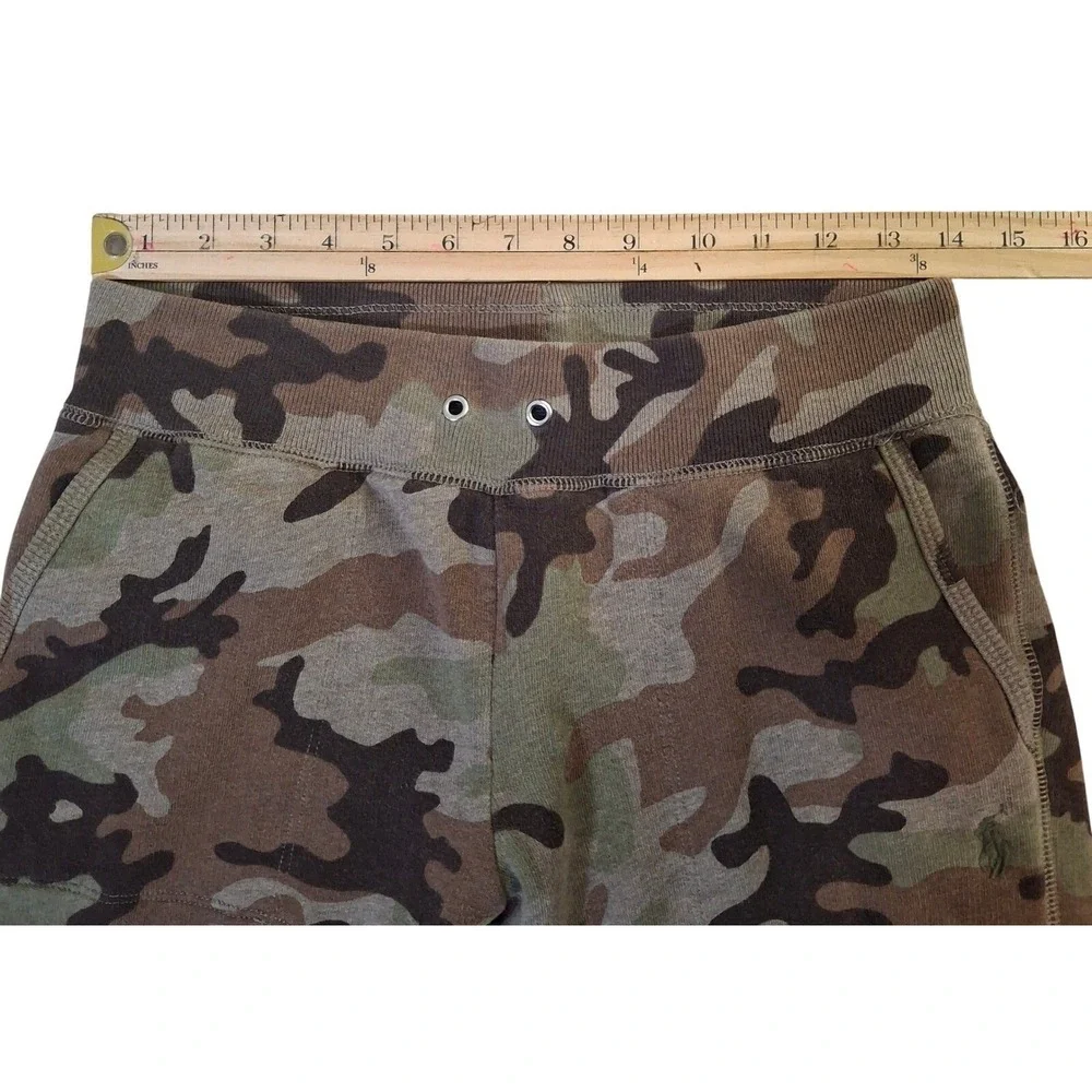 Polo Ralph Lauren Mens Camo Fleece Joggers Small Slim Fit Sweatpants Green Brown